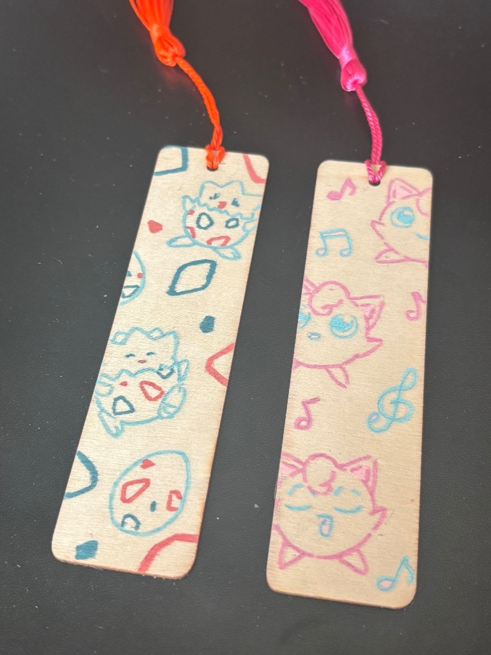 Bundle deal! Handmade pokemon bookmark lot of 2 bookmarks togepi jigglypuff pack
